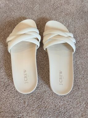 J. Crew Cream Braided Slip-On Sandals